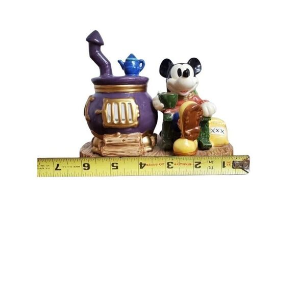 Vintage Disney Mickey Mouse Christmas Stove Candle Tea Light Ceramic Statue - Picture 7 of 9